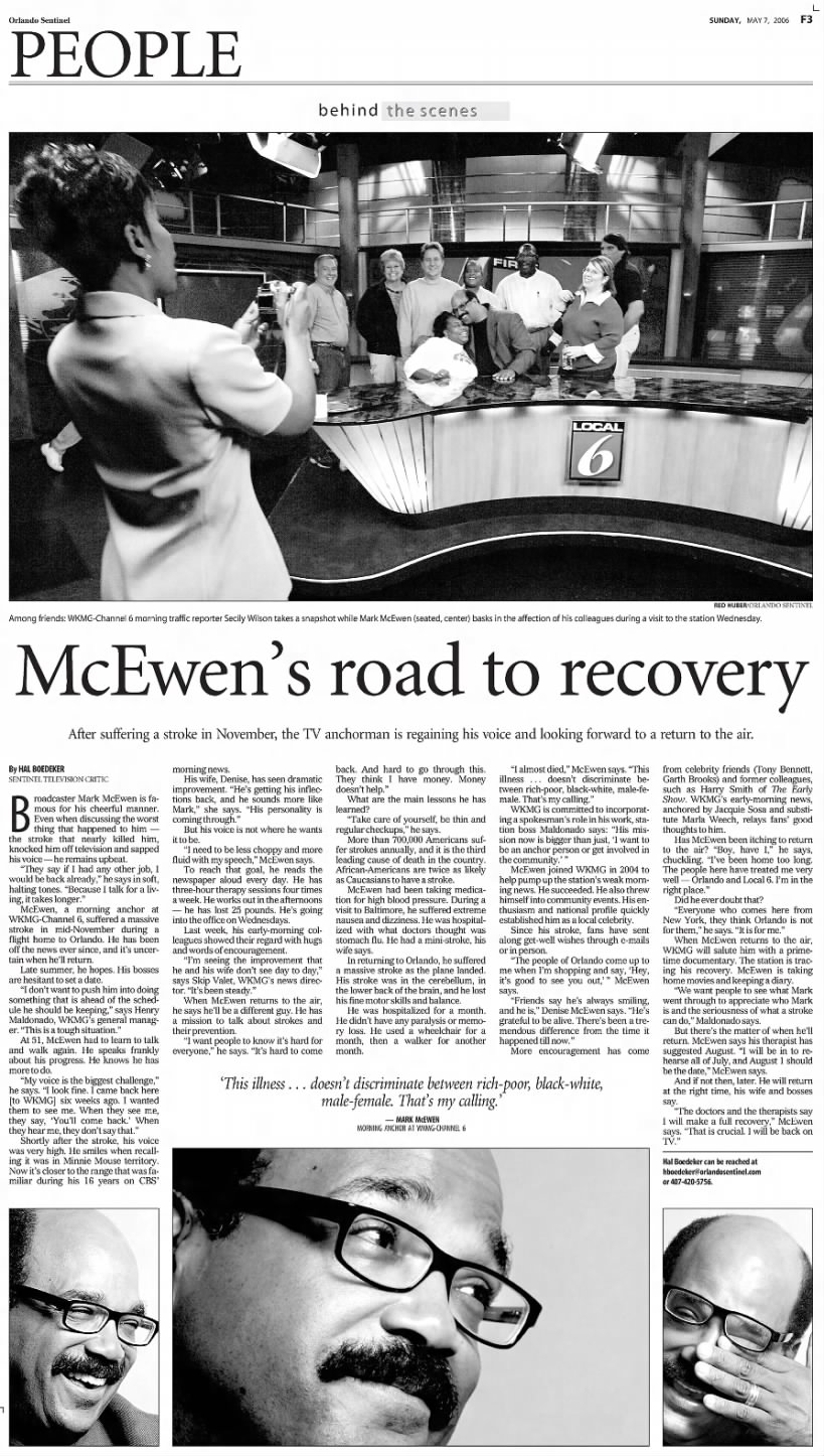 McEwen's road to recovery