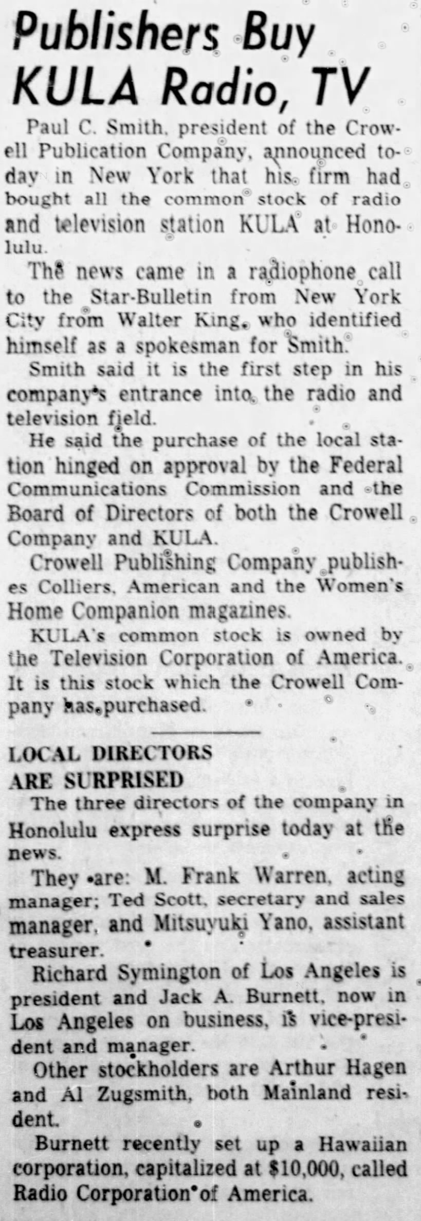 Publishers Buy KULA Radio, TV