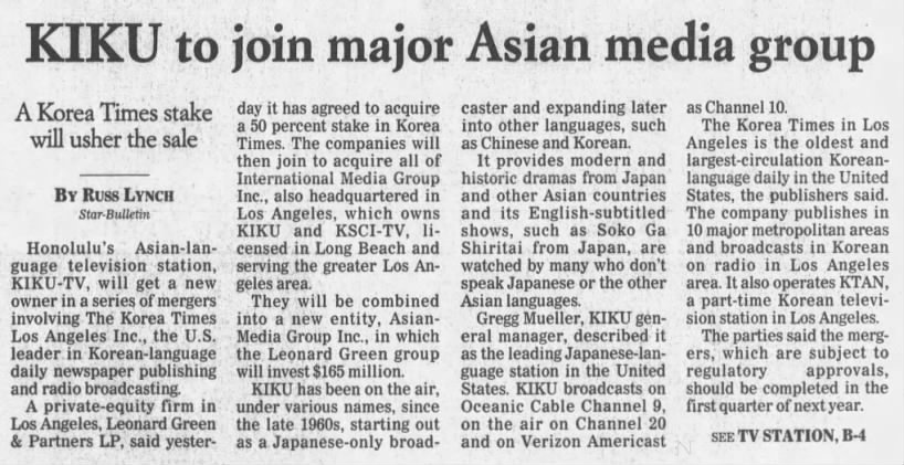 KIKU to join major Asian media group