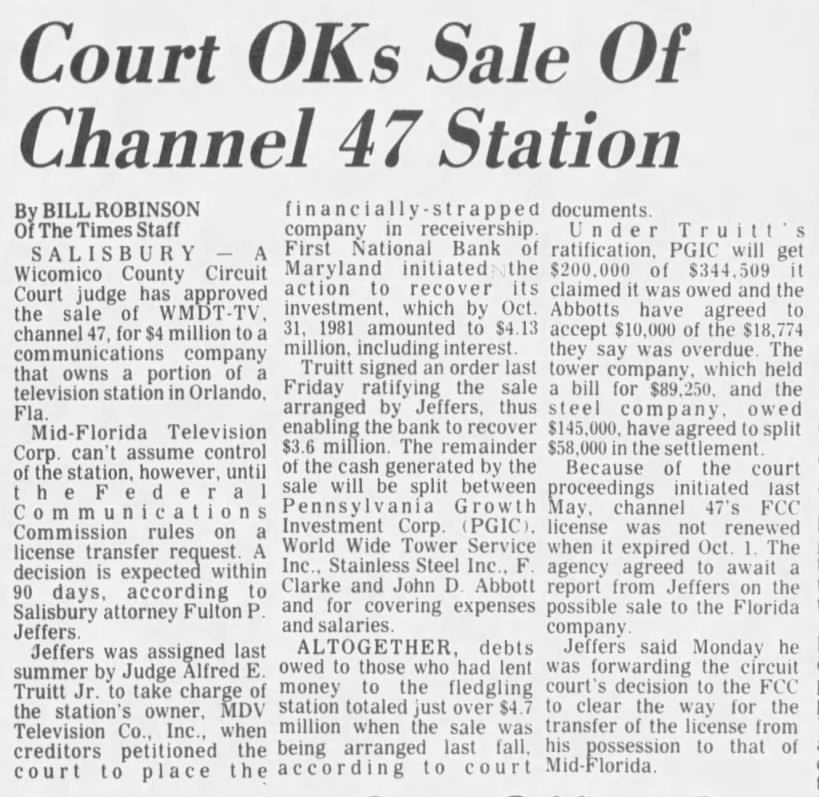 Court OKs Sale Of Channel 47 Station