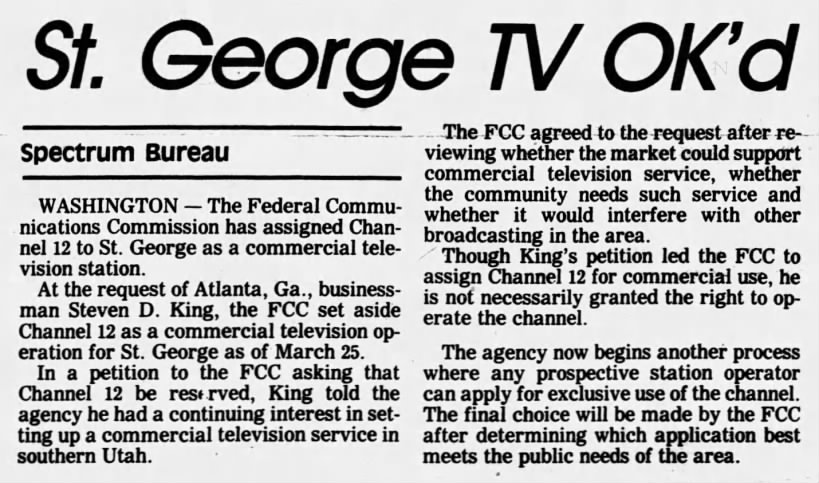 St. George TV OK'd