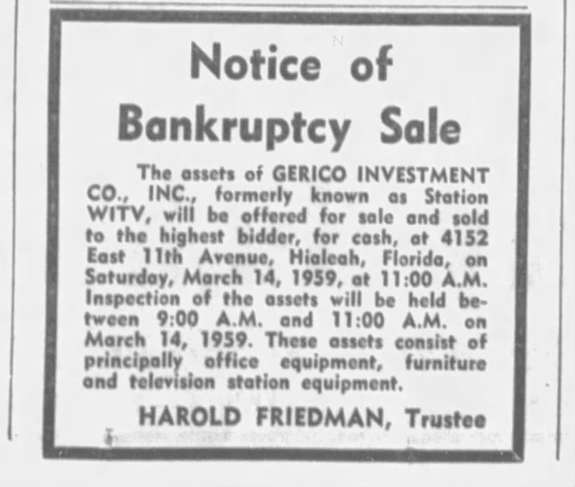 Notice of Bankruptcy Sale