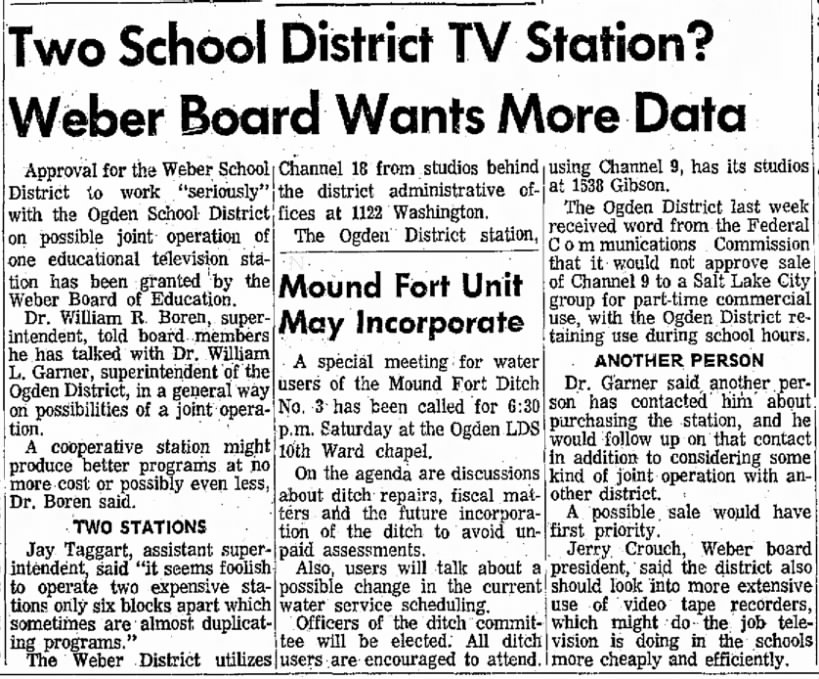 Two School District TV Station? Weber Board Wants More Data