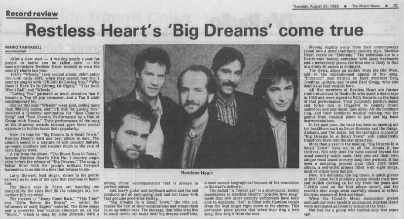 Record review: Restless Heart's 'Big Dreams' come true
