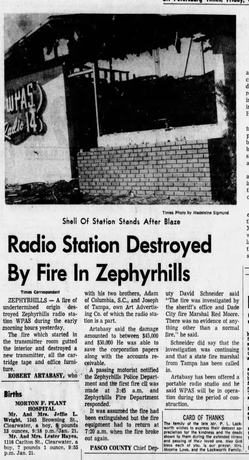 Radio Station Destroyed By Fire In Zephyrhills