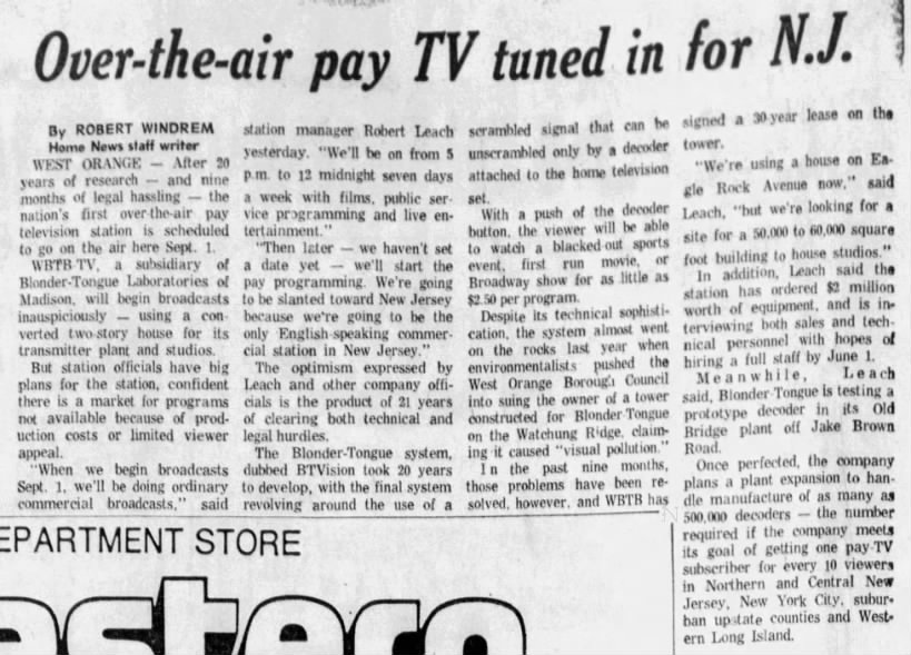 Over-the-air pay TV tuned in for N.J.