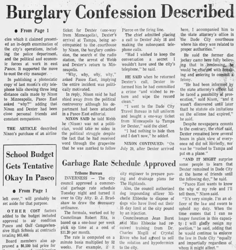 Burglary Confession Described