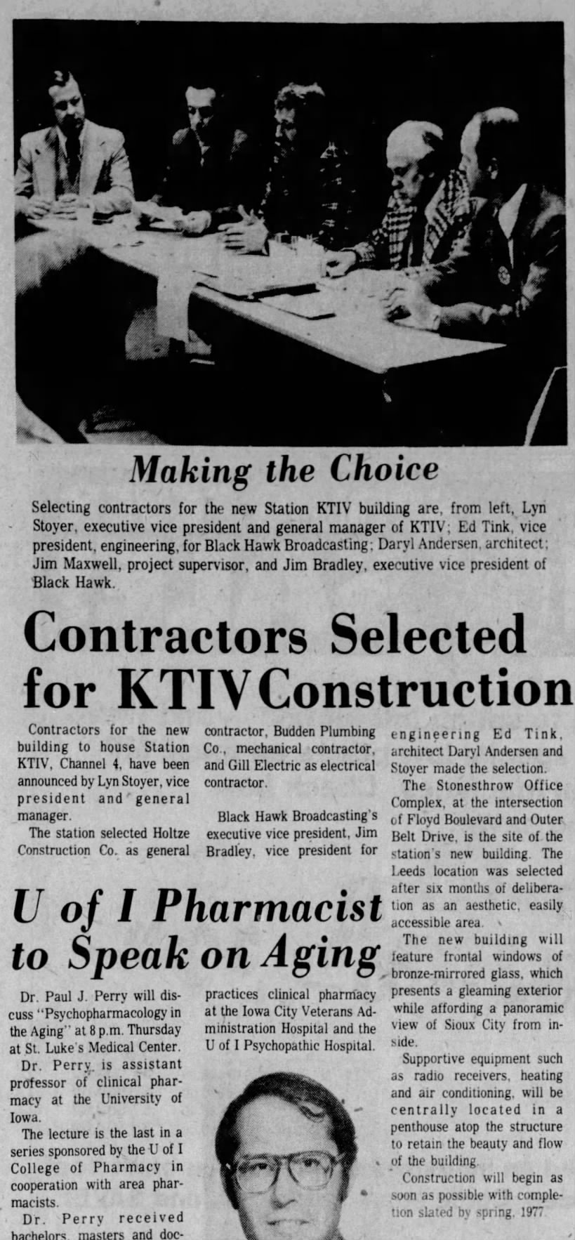 Contractors Selected for KTIV Construction