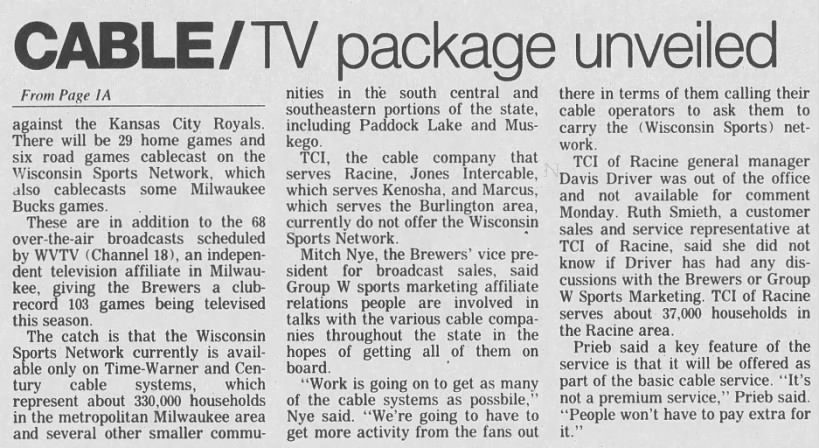 Cable: TV package unveiled