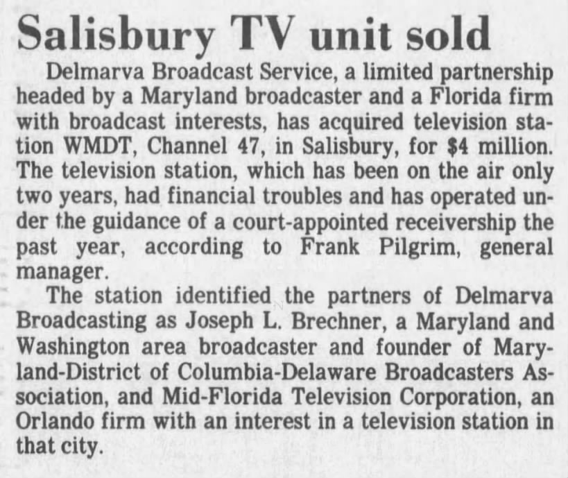 Salisbury TV unit sold
