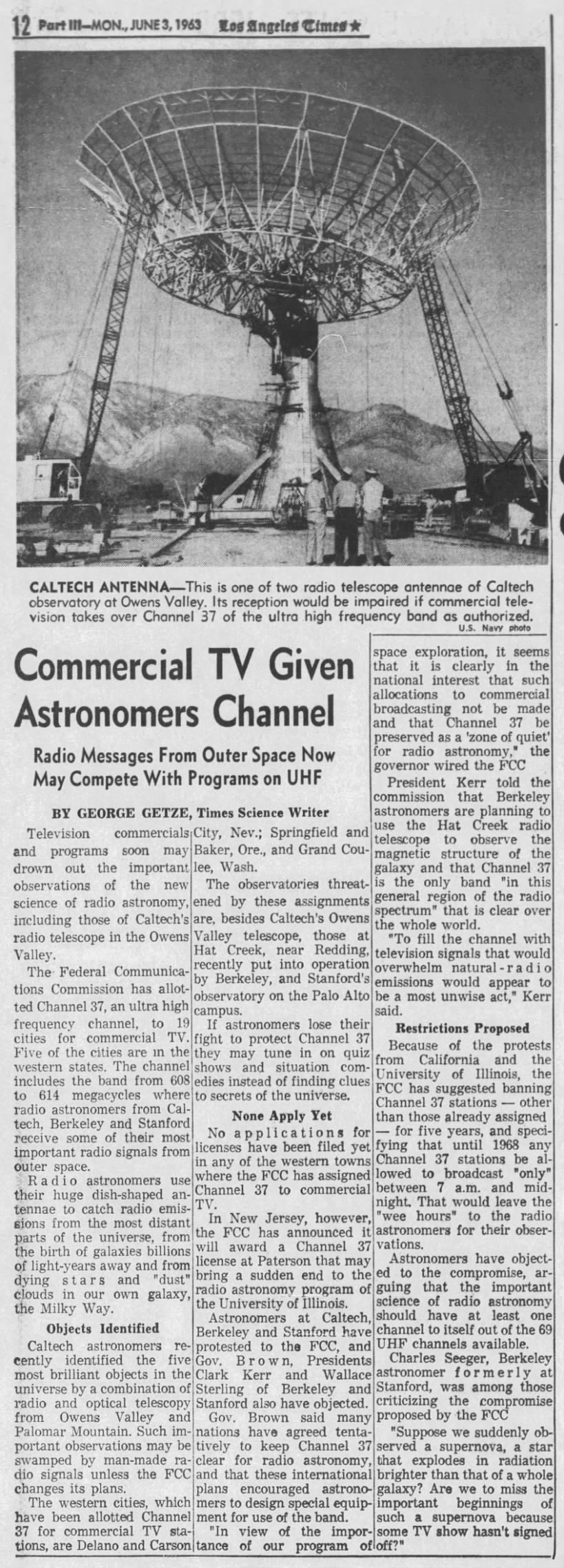 Commercial TV Given Astronomers Channel