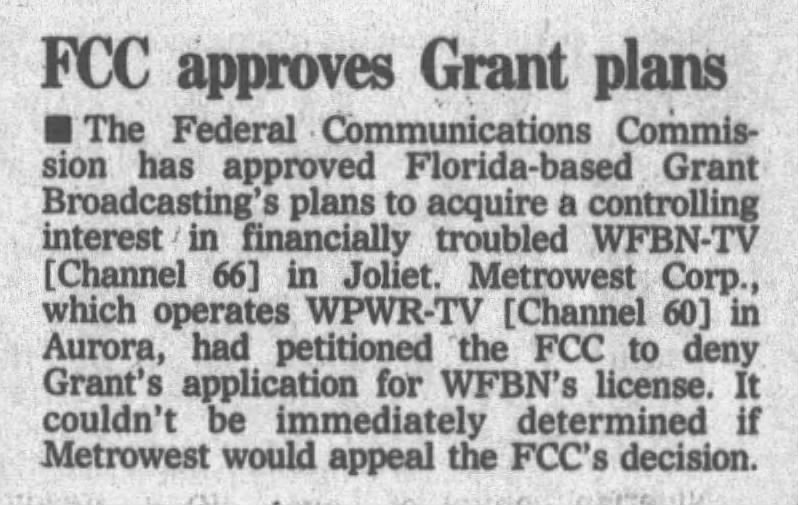 FCC approves Grant plans