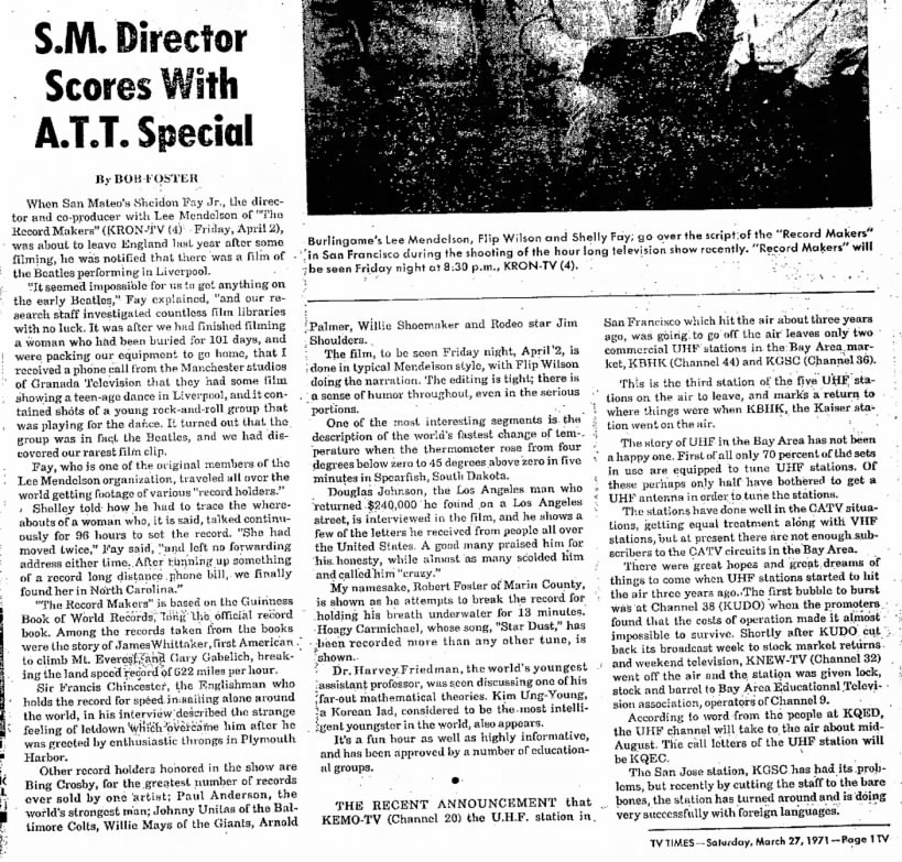 S.M. Director Scores With A.T.T. Special