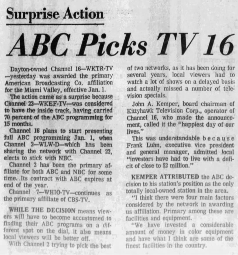 Surprise Action: ABC Picks TV 16