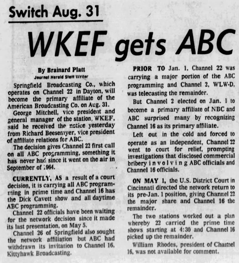 Switch Aug. 31: WKEF gets ABC