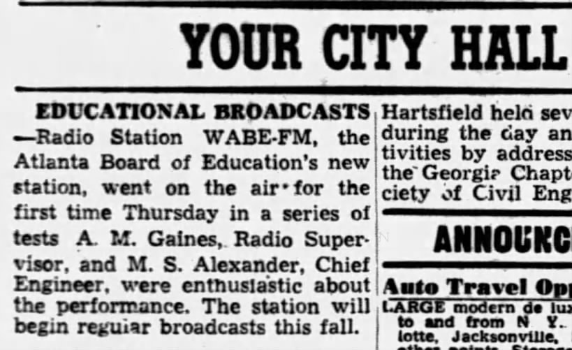 Your City Hall: Educational Broadcasts