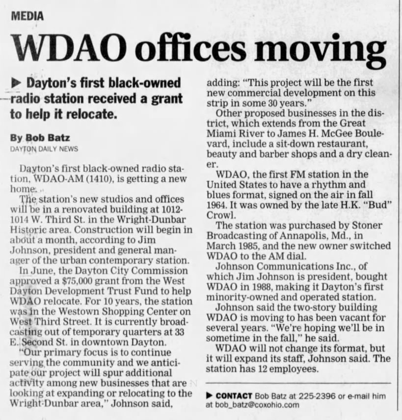 WDAO offices moving