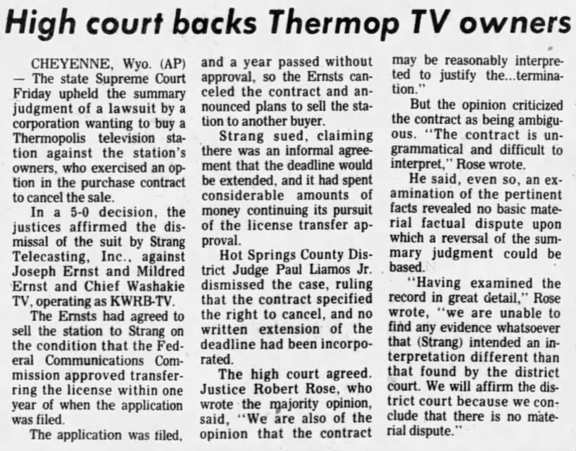 High court backs Thermop TV owners
