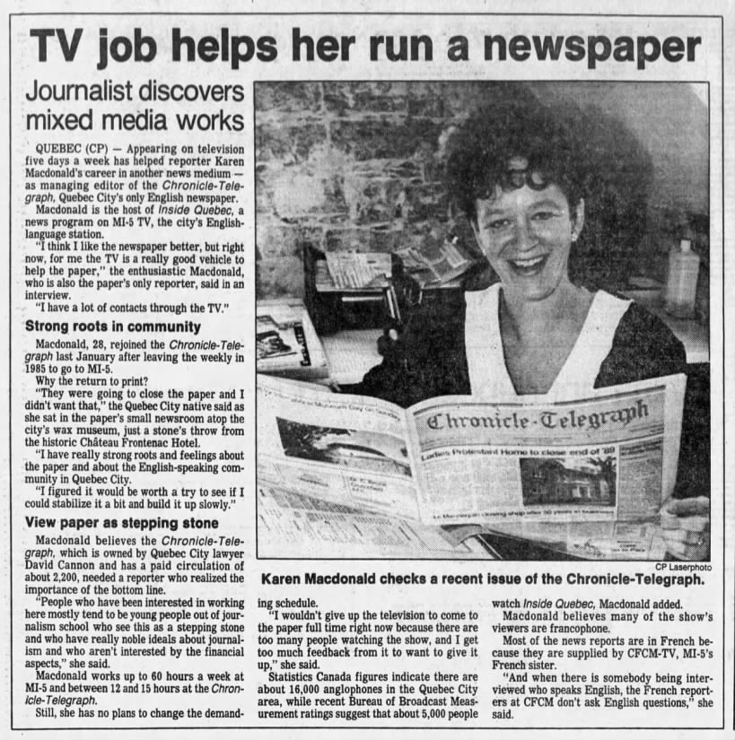 TV job helps her run a newspaper: Journalist discovers mixed media works