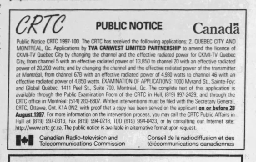 Public Notice CRTC 1997-100