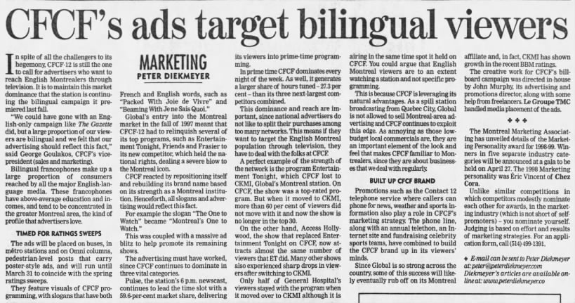 CFCF's ads target bilingual viewers