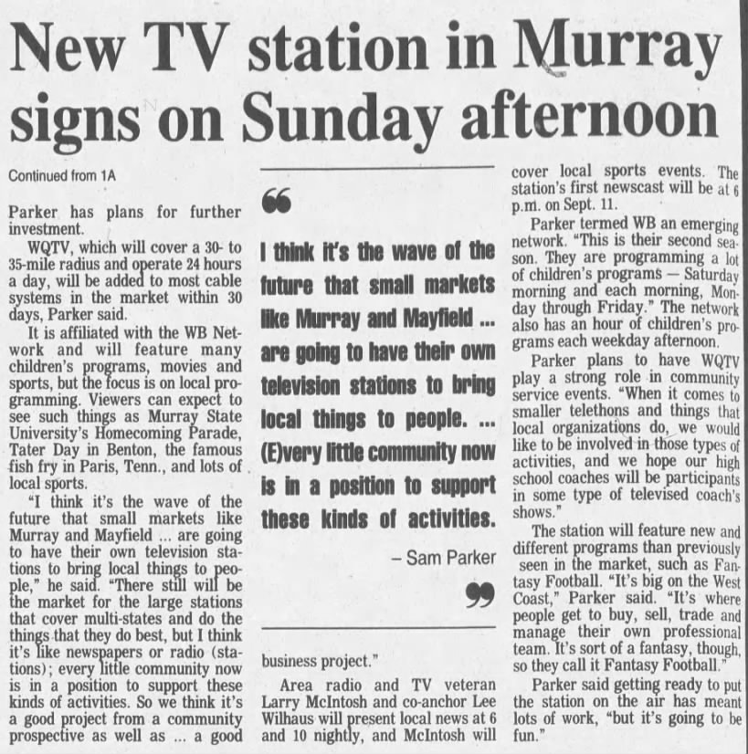 New TV station in Murray signs on Sunday afternoon