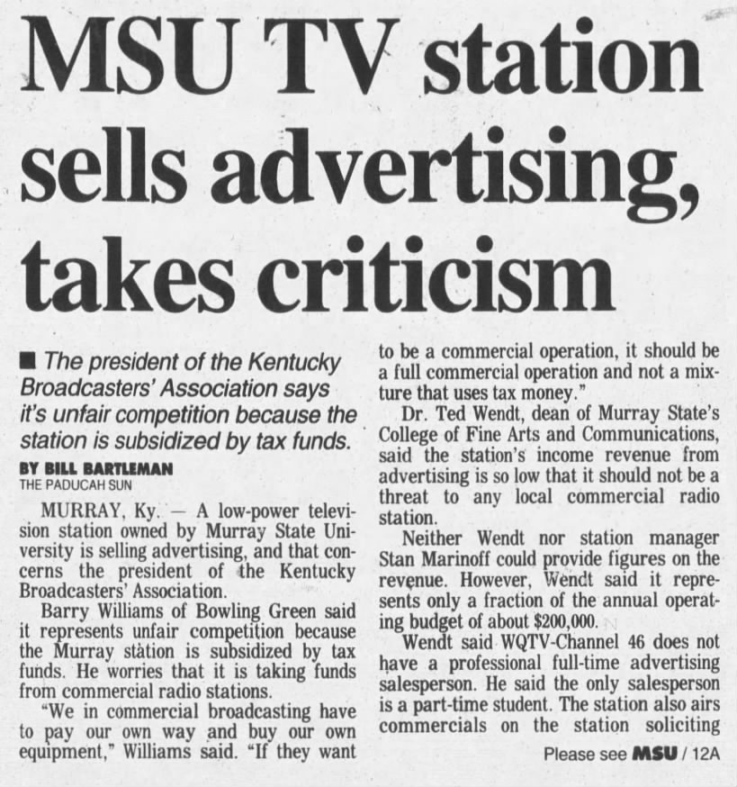 MSU TV station sells advertising, takes criticism