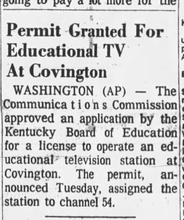 Permit Granted For Educational TV At Covington