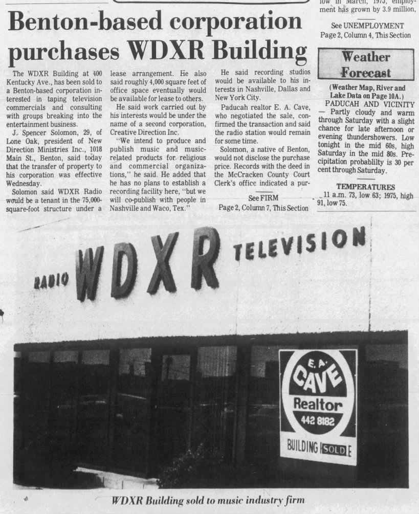 Benton-based corporation purchases WDXR Building