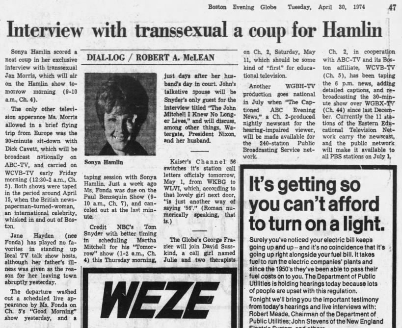 Interview with transsexual a coup for Hamlin
