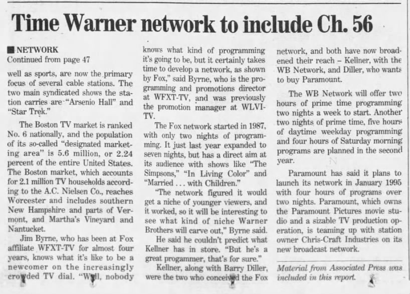 Time Warner network to include Ch. 56
