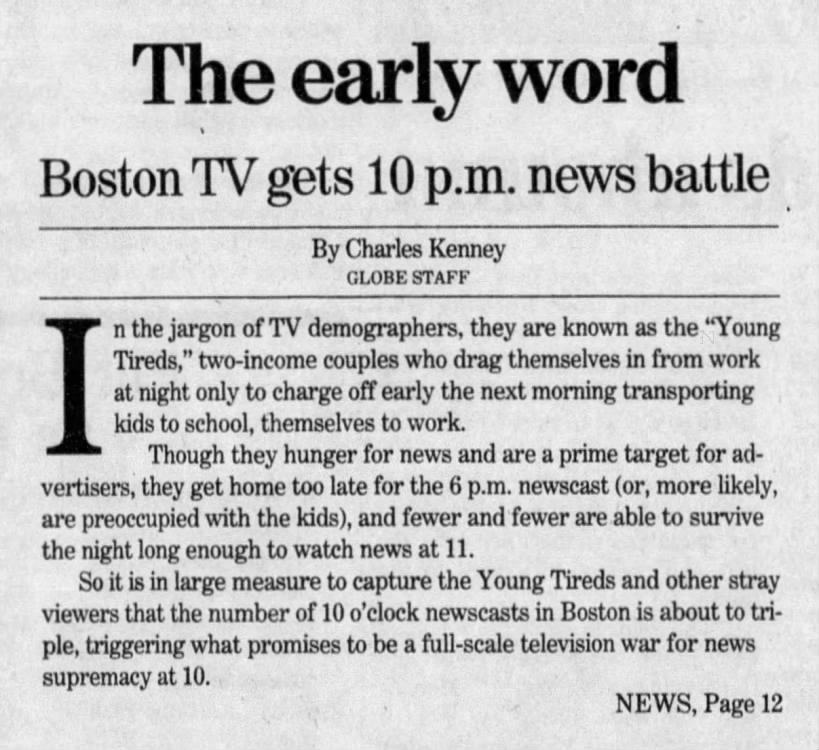 The early word: Boston TV gets 10 p.m. news battle