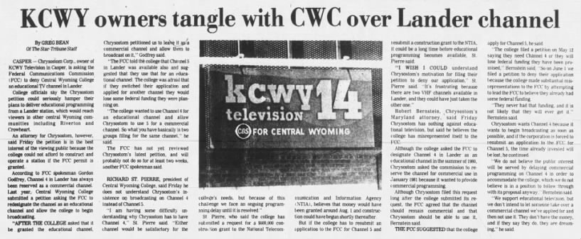 KCWY owners tangle with CWC over Lander channel