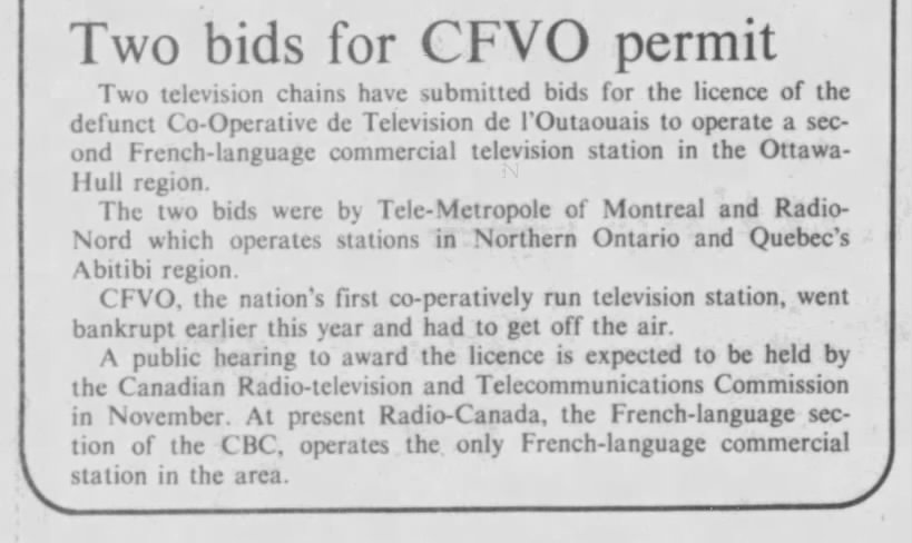 Two bids for CFVO permit