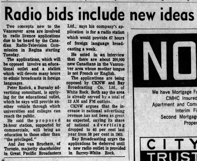 Radio bids include new ideas