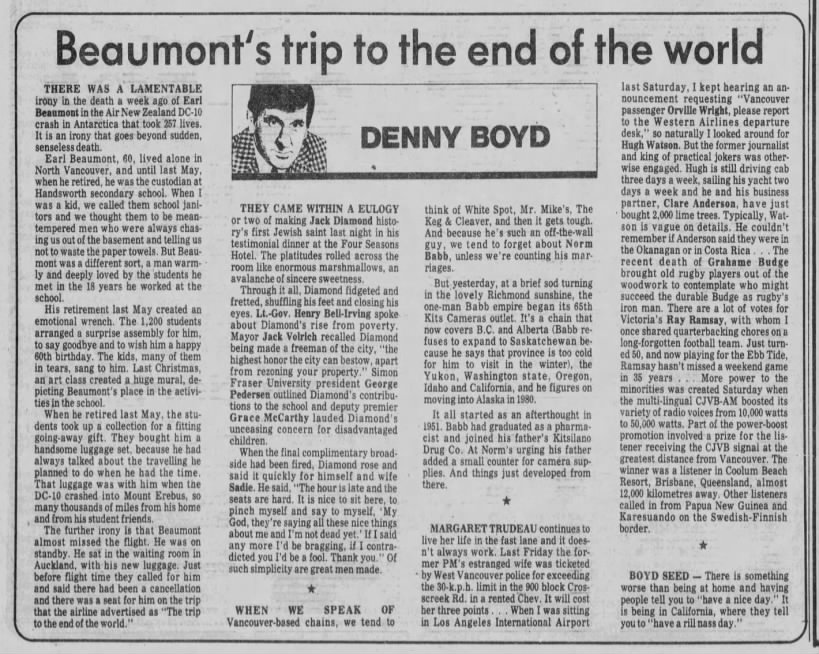 Beaumont's trip to the end of the world