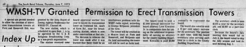 WMSH-TV Granted Permission to Erect Transmission Towers
