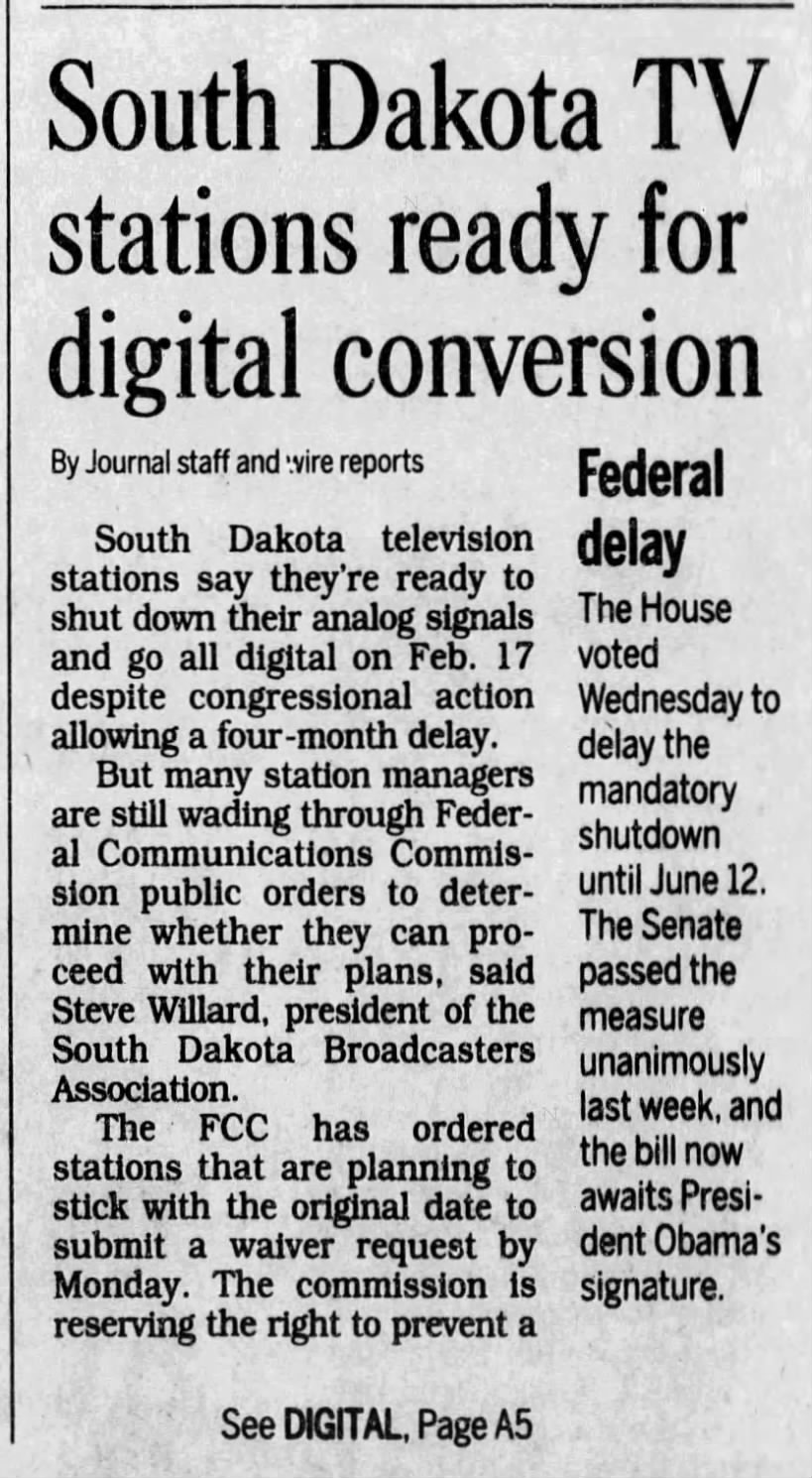 South Dakota TV stations ready for digital conversion
