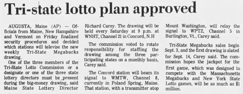 Tri-state lotto plan approved