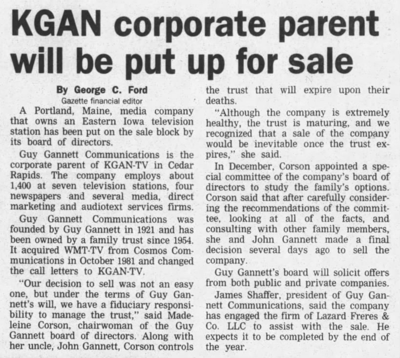 KGAN corporate parent will be put up for sale