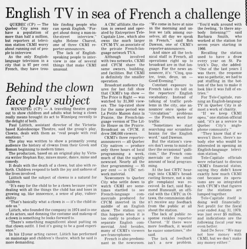 English TV in sea of French a challenge