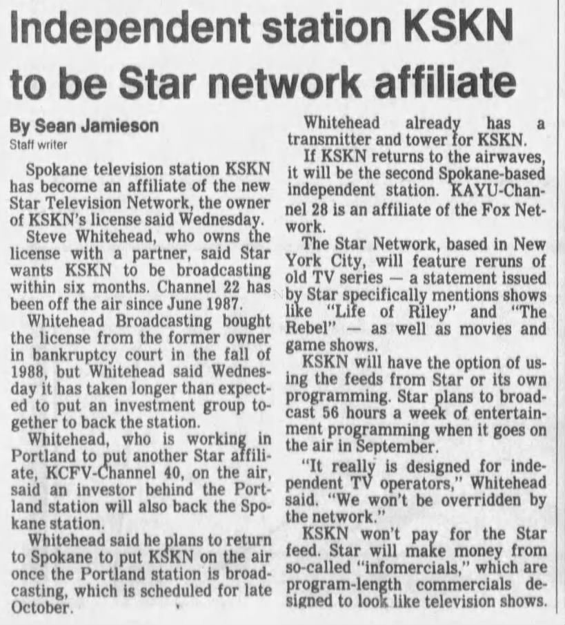 Independent station KSKN to be Star network affiliate