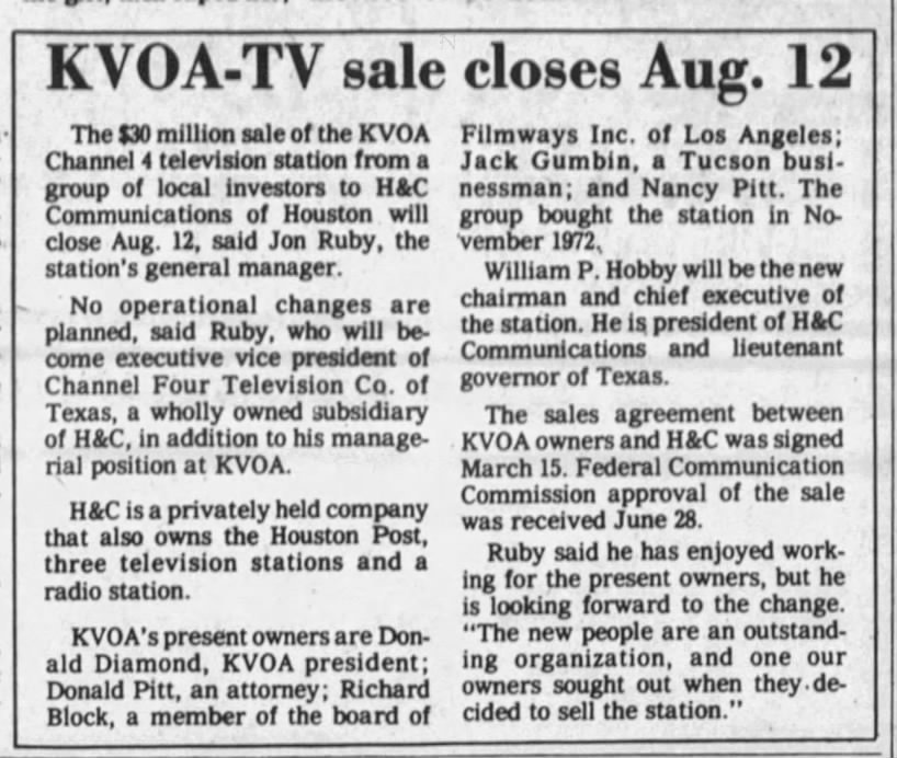 KVOA-TV sale closes Aug. 12