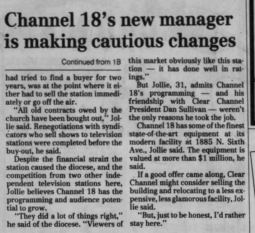 Channel 18's new manager is making cautious changes