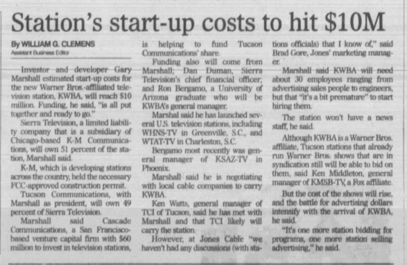 Station's start-up costs to hit $10M