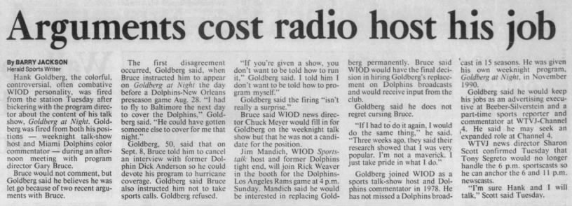 Arguments cost radio host his job