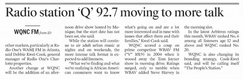Radio station 'Q' 92.7 moving to more talk