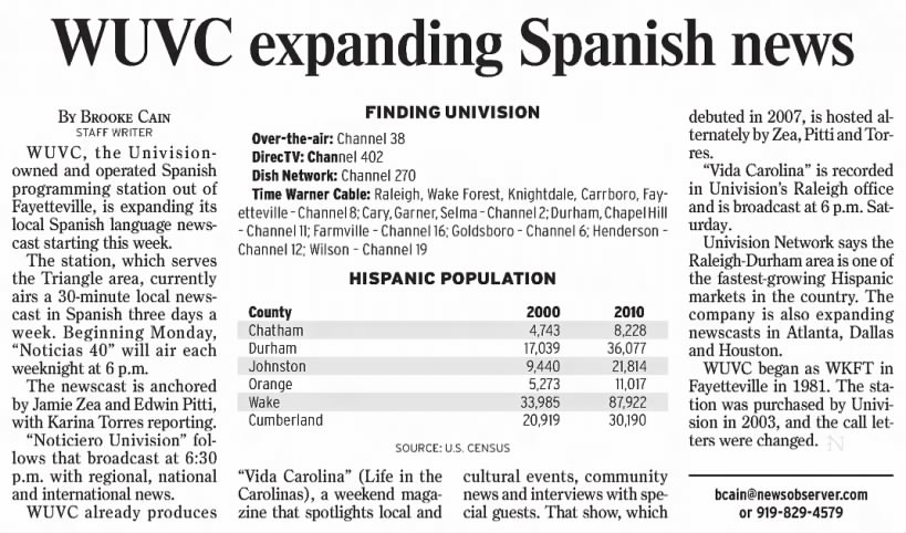 WUVC expanding Spanish news