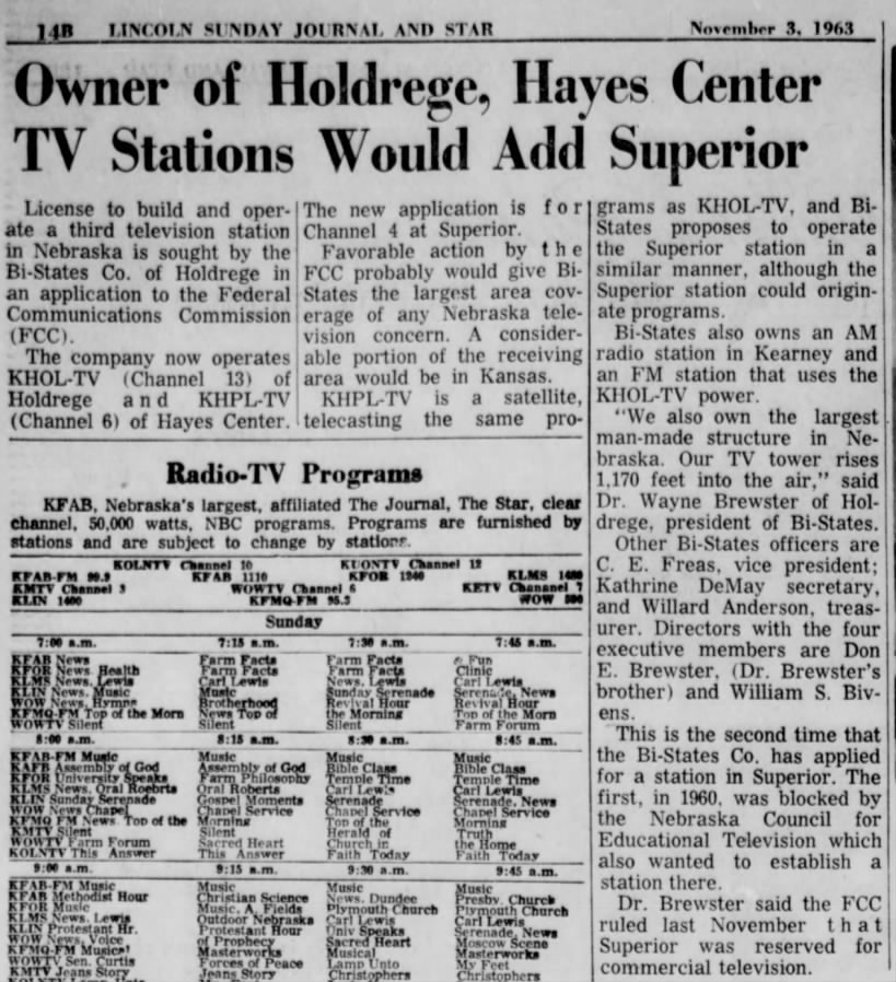 Owner of Holdrege, Hayes Center TV Stations Would Add Superior
