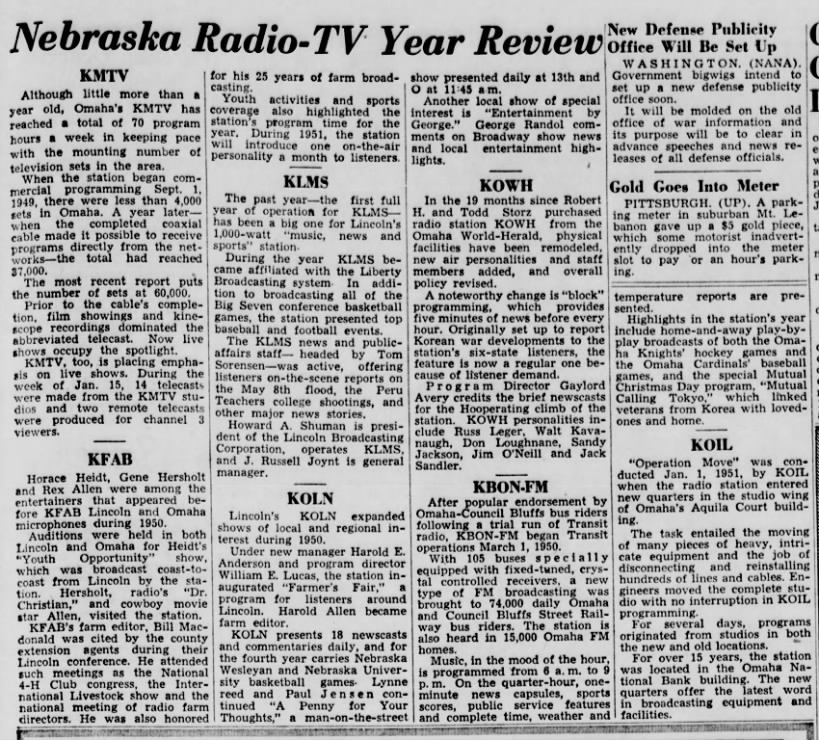 Nebraska Radio-TV Year Review